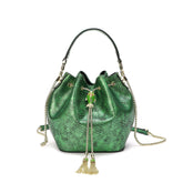Snake Pattern Leather Drawstring/ Shoulder Bag